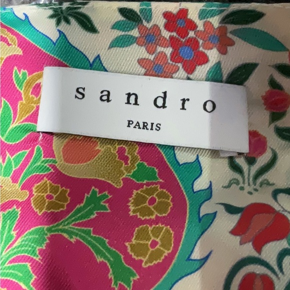 SANDRO Irena pleated maxi handkerchief hem dress medium - Picture 6 of 6